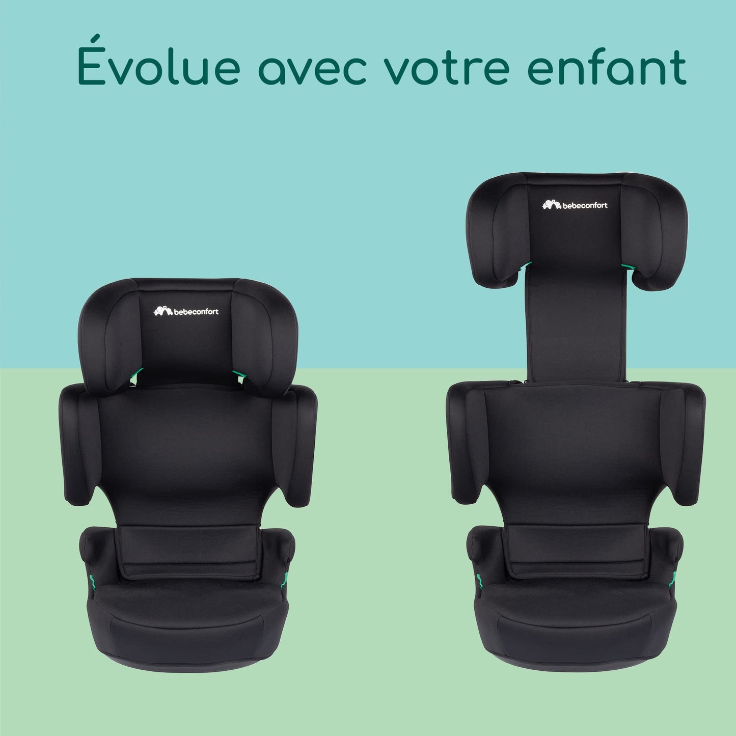 Siège Auto Rehausseur Bebeconfort Road Safe i-Size, 3.5-12 Ans, 15-36 kg, 100-150 cm, Ceinture de Sécurité, Full Black