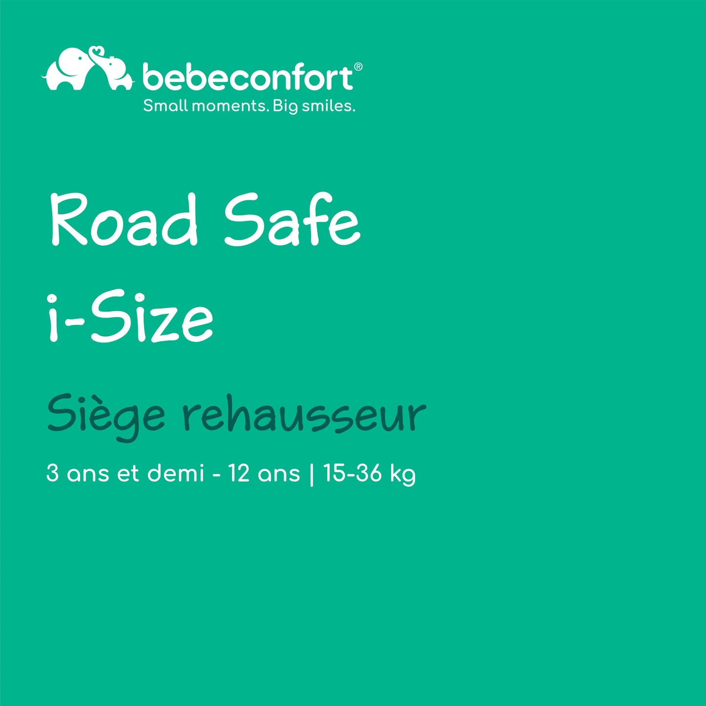 Siège Auto Rehausseur Bebeconfort Road Safe i-Size, 3.5-12 Ans, 15-36 kg, 100-150 cm, Ceinture de Sécurité, Full Black