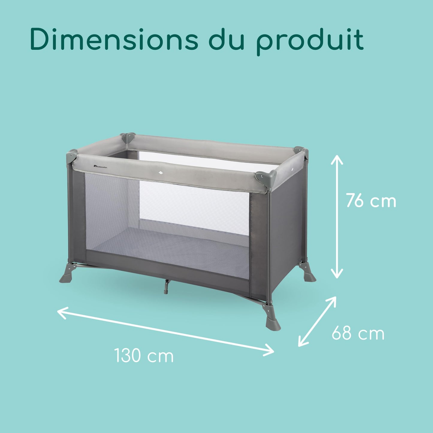 Lit Parapluie Bebeconfort Soft Dreams, Naissance-3 Ans, 15 kg, Avec Matelas, Hauteur Réglable, Gray Mist
