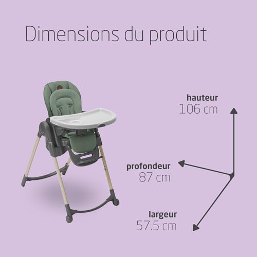 Maxi-Cosi Minla Chaise Haute Évolutive, 0-14 Ans, 60 kg, Essential Graphite