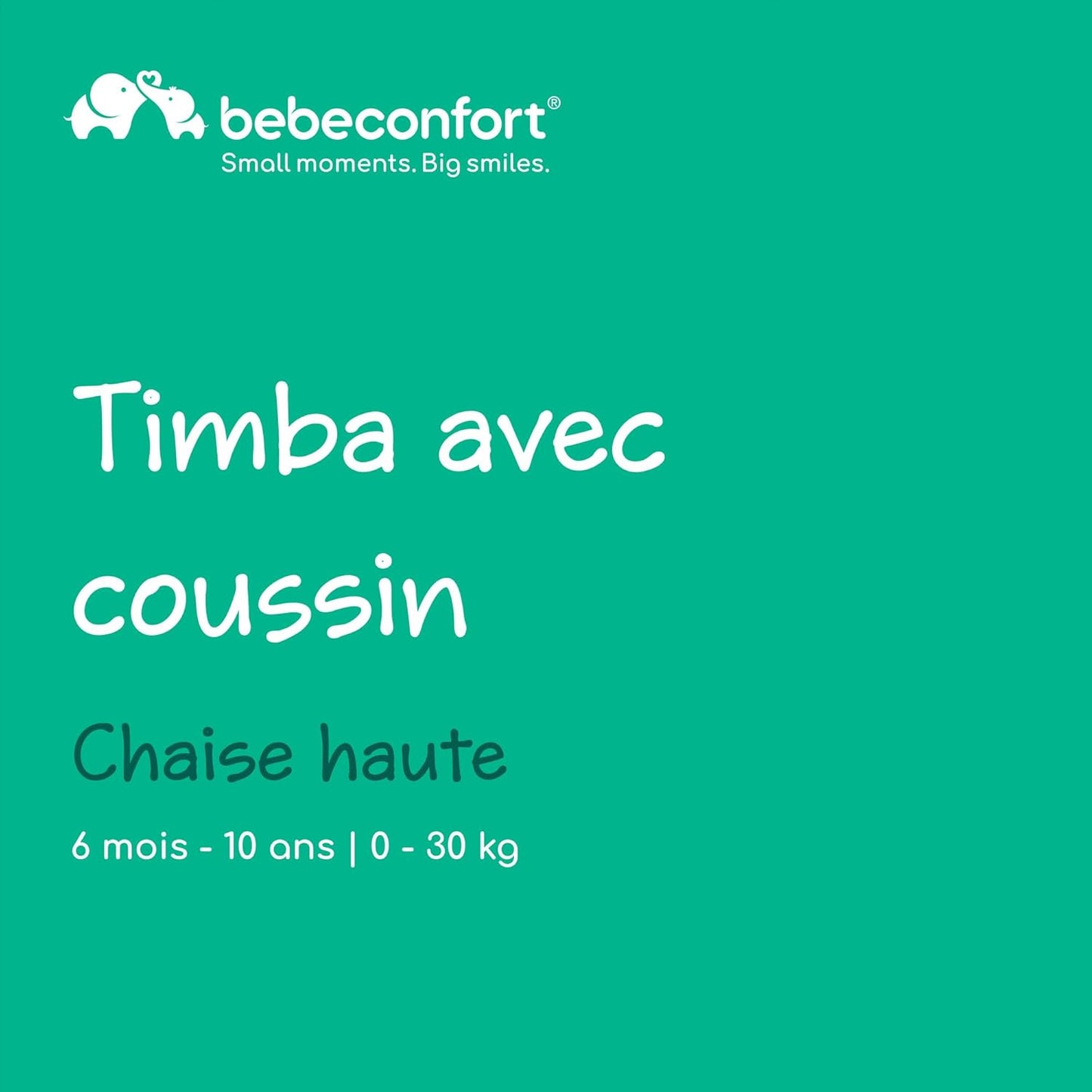 Bebeconfort Timba Chaise Haute Évolutive avec Coussin – Bois Naturel/Beige, 6 Mois à 10 Ans