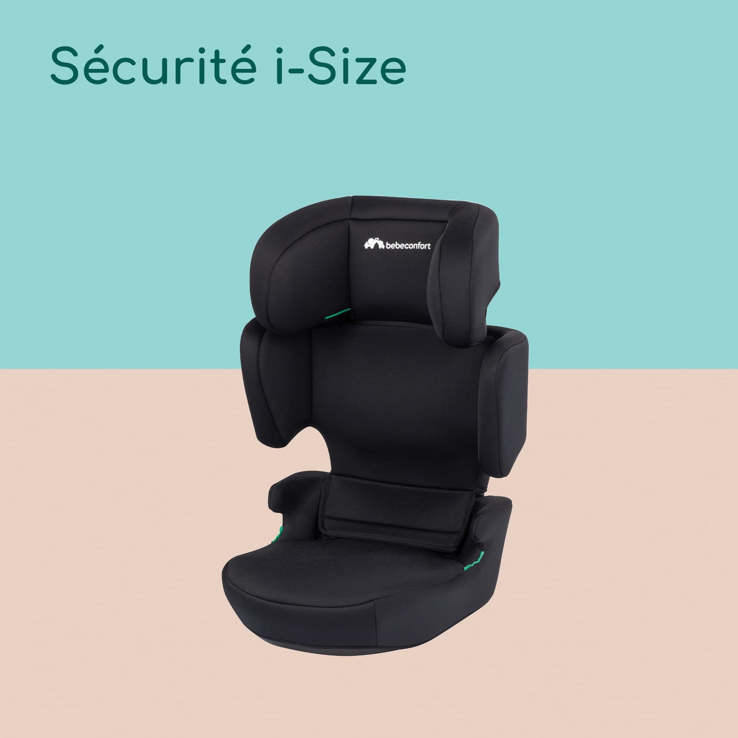 Siège Auto Rehausseur Bebeconfort Road Safe i-Size, 3.5-12 Ans, 15-36 kg, 100-150 cm, Ceinture de Sécurité, Full Black