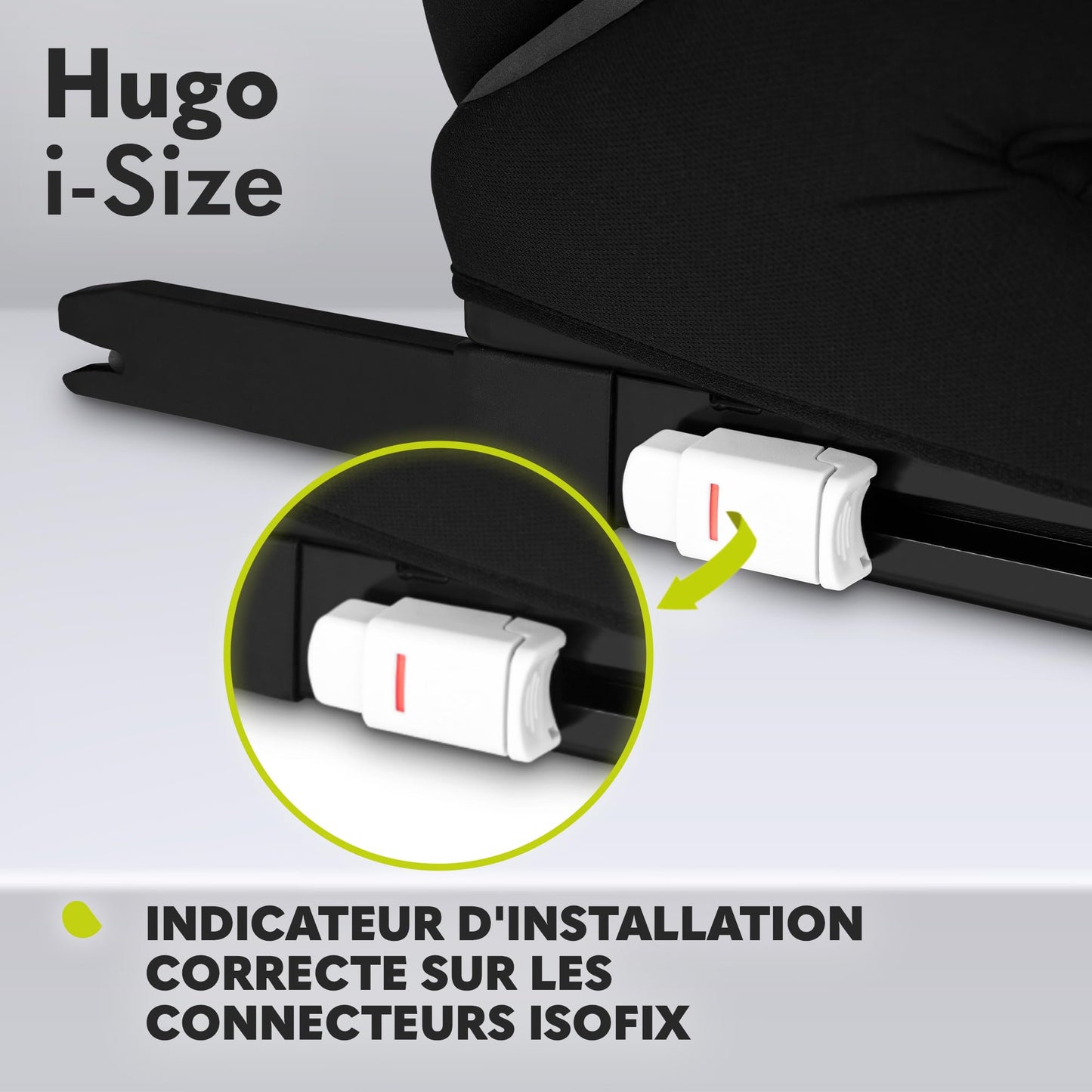 Siège Auto Rehausseur Lionelo Hugo i-Size, 100-150 cm, ISOFIX, Appui-tête Réglable, Protection Latérale, Accoudoirs, Dossier Amovible – Noir
