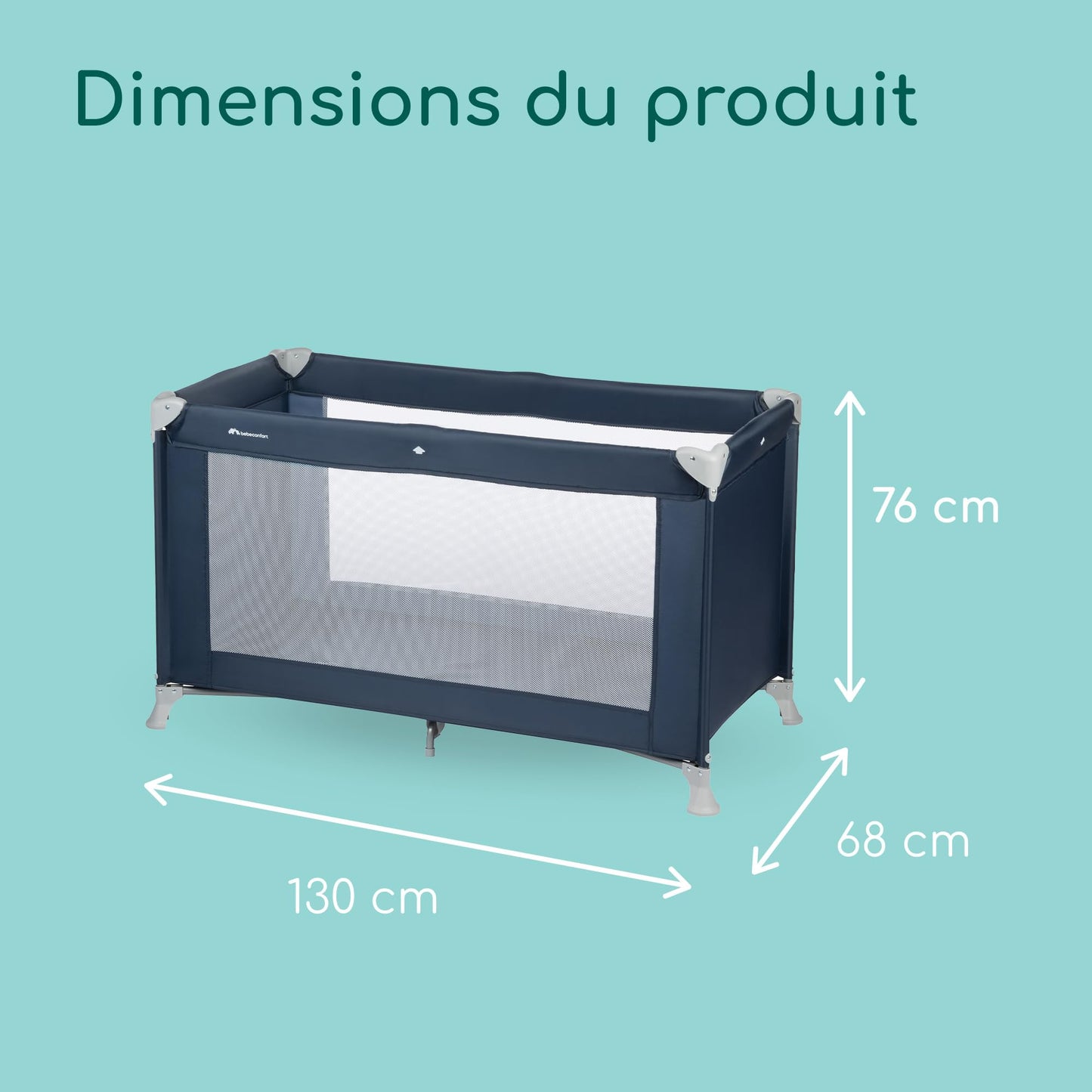 Lit Parapluie Bebeconfort Soft Dreams, Naissance-3 Ans, 15 kg, Avec Matelas, Hauteur Réglable, Gray Mist