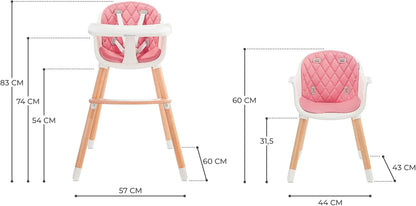 Kinderkraft SIENNA Chaise Haute Bébé avec Plateau et Repose-Pieds – Gris, jusqu’à 20 kg