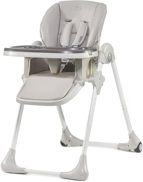 Kinderkraft YUMMY Chaise Haute Bébé Réglable avec Plateau et Repose-Pieds – Gris, jusqu’à 15 kg