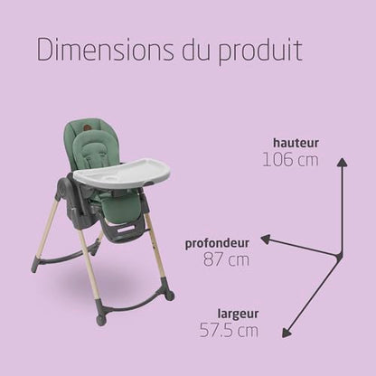 Maxi-Cosi Minla Chaise Haute Évolutive, 0-14 Ans, 60 kg, Essential Graphite