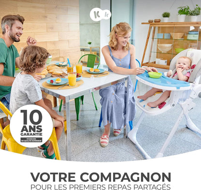 Kinderkraft YUMMY Chaise Haute Bébé Réglable avec Plateau et Repose-Pieds – Gris, jusqu’à 15 kg