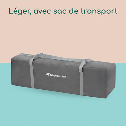 Lit Parapluie Bebeconfort Soft Dreams, Naissance-3 Ans, 15 kg, Avec Matelas, Hauteur Réglable, Gray Mist