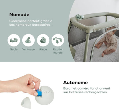 Babymoov Yoo Go+ Babyphone Vidéo 5" HD, Autonomie 8h & Berceuses – Caméra avec Supports