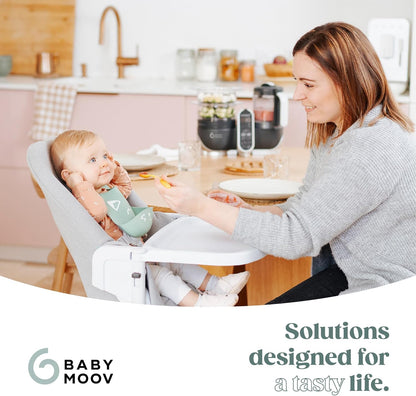 Babymoov Nutribaby(+) Robot Cuiseur Bébé 6 en 1 – 2,2L, Vapeur & Mixeur – Gris